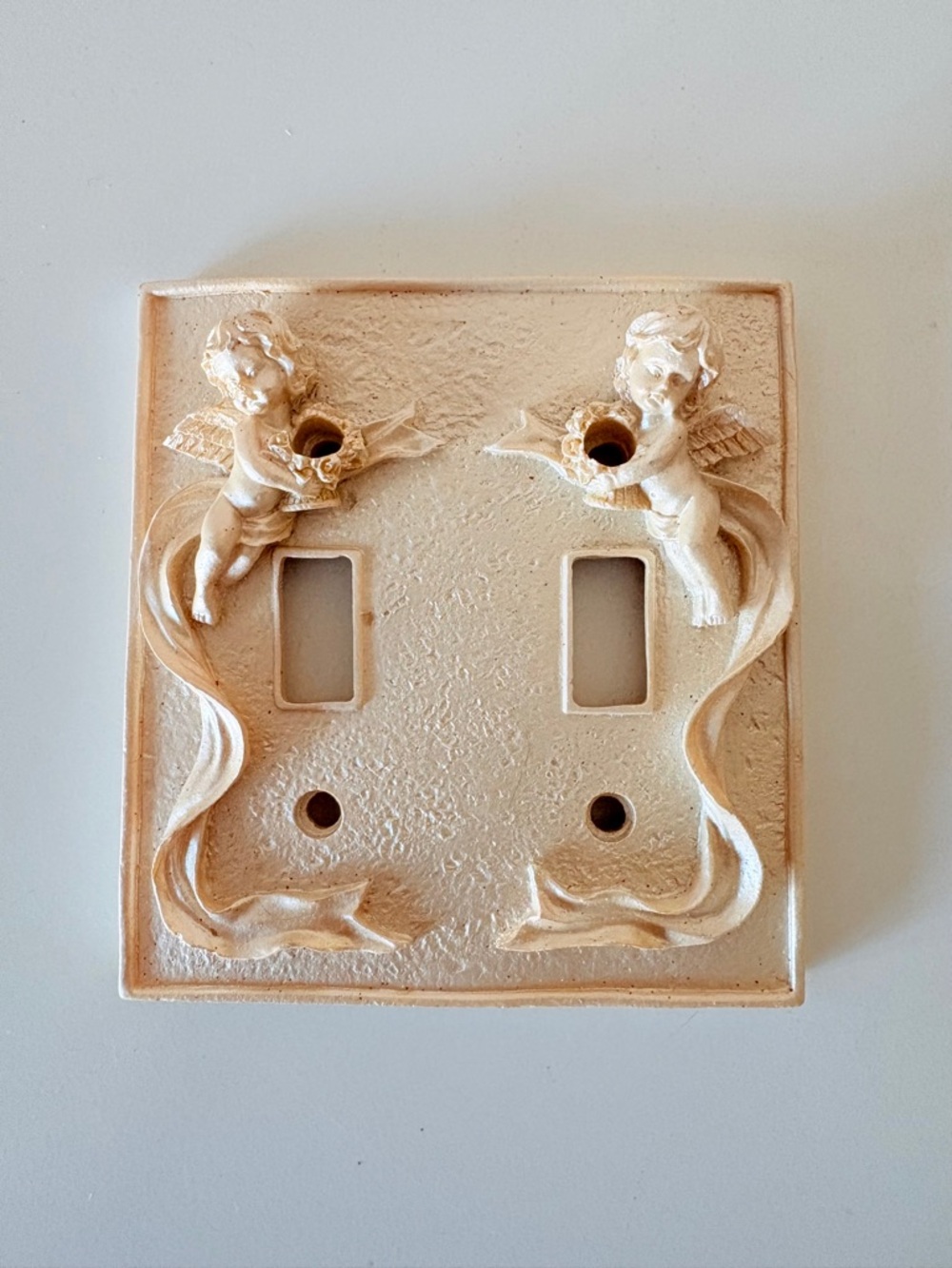 Cherub Rococo Double Light Switch Plate Resin - Picture 6 of 10